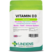 Lindens Vitamin D3 4000IU - 150 High Strength Capsules - Supports Healthy Immune System & Calcium Absorption - One-A-Day Capsule - 5 Month Supply
