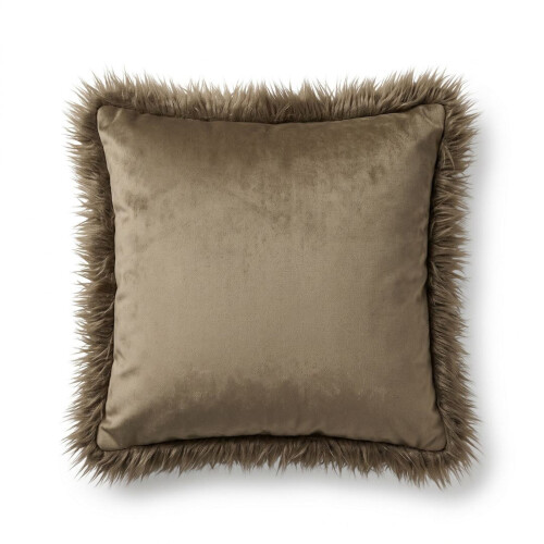 Homescapes Faux Mongolian Fur Cushion, 40 x 40 cm 2