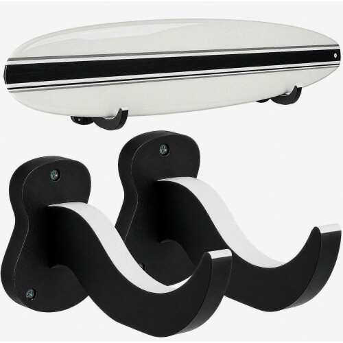 Wall-Mounted Surfboard Storage Rack 2 Pack with Protective Padding, Multi-Functional Organizer for Garage or Shed