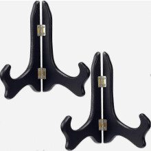 Lot de 2 présentoirs en bois noir pour assiettes, compatibles avec différentes tailles d'assiettes (8 pouces)