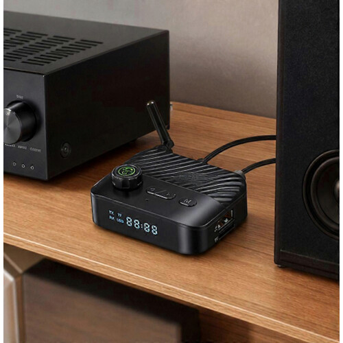 Bluetooth 5.3 Audio-Transmitter-Receiver-Adapter mit Digitalanzeige, USB- und TF-Karten-MP3-Player-HH 1