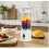 Draagbare USB-oplaadbare blender met lcd-display, smoothie- en sapbeker, parelwit - HH 2