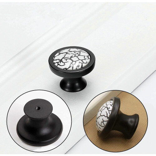 6Pcs Porcelain Cabinet Handle, Furniture Knob, Door Knobs Drawer Knobs with Screws 35mm Round Drawer Knobs 2