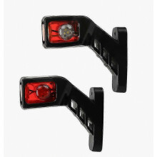Set of 2 LED Side Marker Lights 12V / 24V Chassis Mounted for Trucks - Red/White/Orange