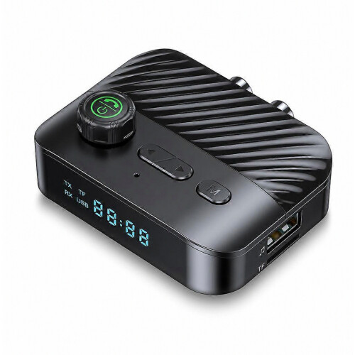 Bluetooth 5.3 Audio-Transmitter-Receiver-Adapter mit Digitalanzeige, USB- und TF-Karten-MP3-Player-HH