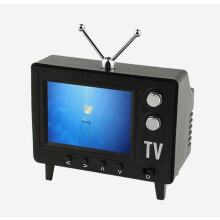 Miniatuur-tv met opbergruimte - Speelt echte video's af - voor poppenhuis en diorama