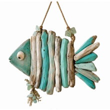 Applique murale lumineuse en résine représentant un poisson - Style côtier - Idéale pour une chambre ou un couloir.