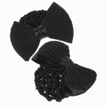 Lot de 2 chignons à nœud papillon avec barrette décorative, pour femmes et filles.