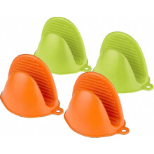 4er-Pack hitzebeständige Silikon-Ofenhandschuhe, Silikon-Topflappen für die Küche, niedliche Kochhandschuhe