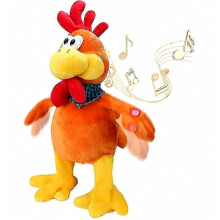 Coq en peluche interactif de 38 cm avec mouvement et son, poulet électronique pour enfants, peluche douce et musicale
