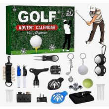 Calendrier de l'Avent Golf 2026, 24 jours de surprises golfiques, trousse à outils portable - Cadeau de Noël pour papa