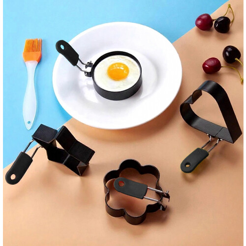 Nonstick Egg Mold – Stainless Steel with Cool Touch Handle – for Omelettes Cookie Cutters 1