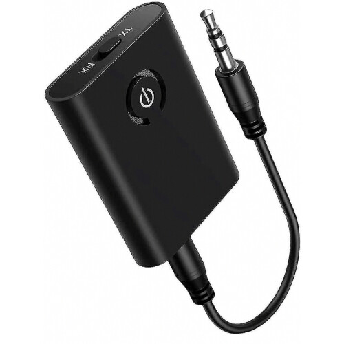 Bluetooth 5.0 Transmitter/receiver, 2-in-1 Wireless 3.5mm Audio Adapter (aptx Low Latency, 2 Devices Simultaneously