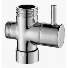 Diverter Valve, Male G1/2; Brass Faucet T Adapter Chrome Bathroom Shower Faucet Accessories Water Diverter 3 Way Fill Valve1pcs-silver
