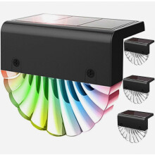 Lampes solaires Auting pour jardin extérieur, lot de 4, éclairage de chemin LED solaire 2 modes, blanc chaud/couleurs changeantes