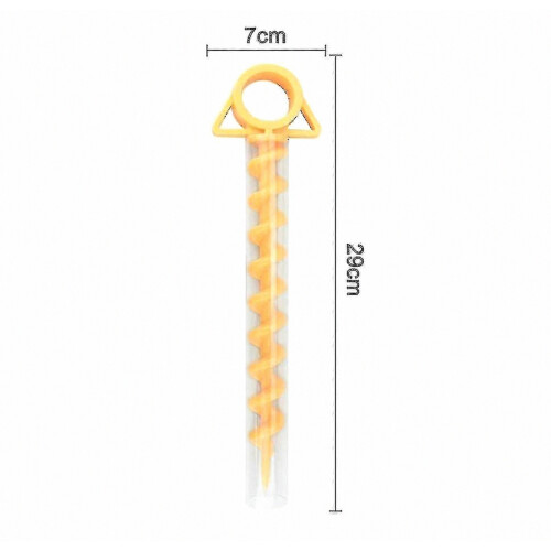 Plastic Spiral Ground Anchor - Ideal For Camping (pack Of 4,yellow) 1