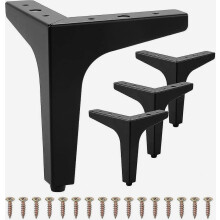Ensemble de 4 pieds de meubles en métal de 13 cm, pieds triangulaires modernes pour meubles, armoires, canapés, chaises, poufs