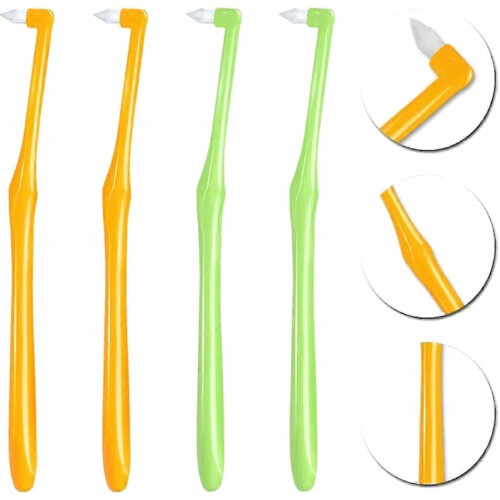 Toothbrush, Tuft Compact Toothbrush, Angle Interdental Brushes, Tufted Toothbrushes, 4 Orthodontic Toothbrushes, Small Compact Interden 1