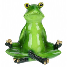 Figurine de grenouille yoga en résine, ornement de bureau créatif vert