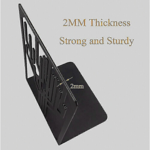 Buchstützen. Robuste, mattschwarze Buchstützen aus Metall. 2