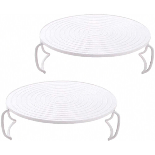 2pcs Microwave Plate Stacker Grill Rack Microwave Tray Plastic Baking Oven Tray 2