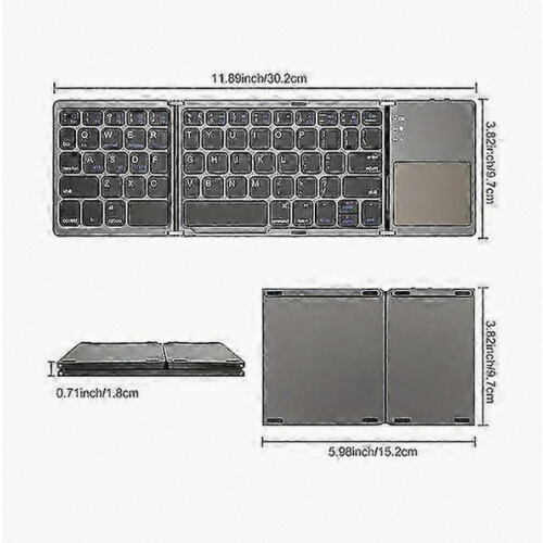 Wireless Keyboard Ultra Thin Foldable Multi System Compatible Home Office Keyboard 1