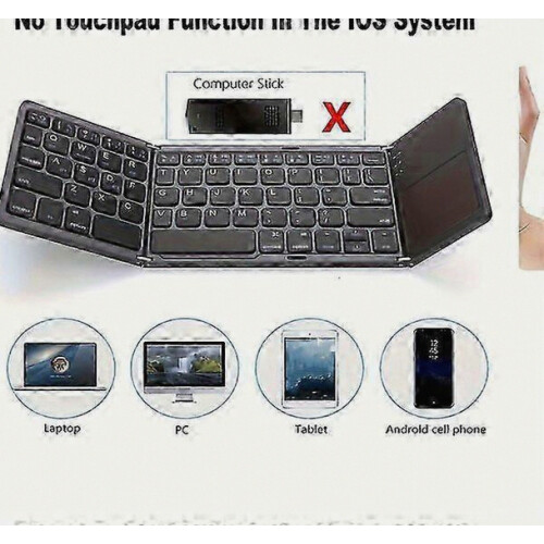 Wireless Keyboard Ultra Thin Foldable Multi System Compatible Home Office Keyboard 2