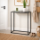 Black Marble Console Table with Metal Frame Shelf 1
