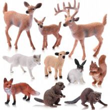 10-teiliges Set Waldtierfiguren, Miniaturtiere, Mini-Waldtierfiguren