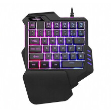 One-Handed Gaming Keyboard - RGB Backlit 35 Keys Portable Mini Gaming Keypad - Ergonomic Game Controller Computer Desktop PC Mac Gamer