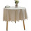 Solid Round Tablecloth with Tassels for Table Decoration(Round 60 Inch, Beige) 1