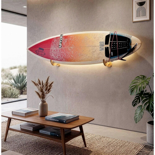Wall-Mounted Surfboard Storage Rack 2 Pack with Protective Padding, Multi-Functional Organizer for Garage or Shed 2