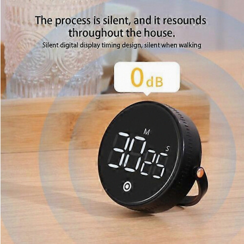 Kitchen timer LED Digital electronic timing with bracket Black 1