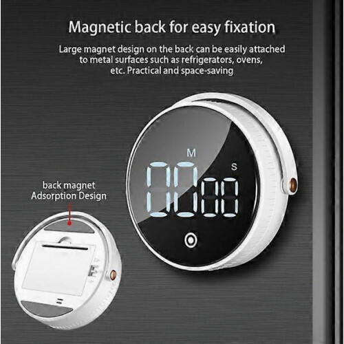 Kitchen timer LED Digital electronic timing with bracket Black 2