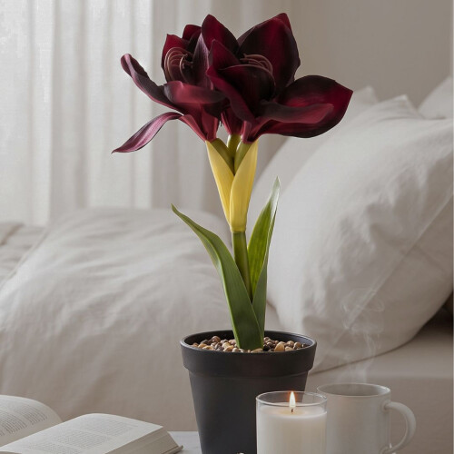 Homescapes Faux Red Amaryllis in Pot, 36 cm 1