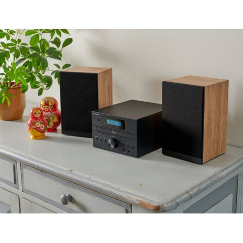 Micro-Kette - THOMSON - Bluetooth - Radio - CD - MP3 - USB - DAB - Holz und Schwarz 1