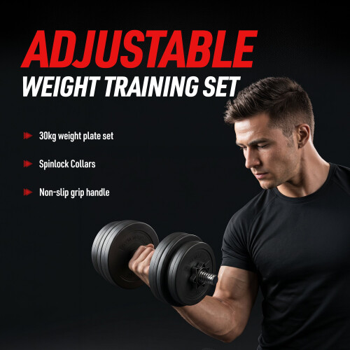 GYM MASTER Adjustable Dumbbell & Barbell Set 2