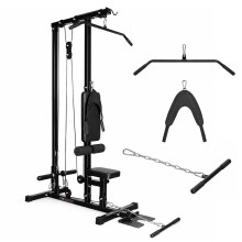 GYM MASTER Stationary Lat Pulldown Machine with Extra Pulley for Seated Rows and Strap for Weighted Ab Crunches