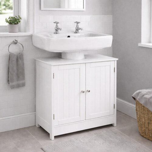 Under Sink Bathroom Storage Cabinet White Vanity
