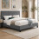 Comfy Living (4ft6 Double, No Mattress) Modern Fabric Bedframe Dark Grey 1