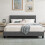 Comfy Living (4ft6 Double, No Mattress) Modern Fabric Bedframe Dark Grey 2