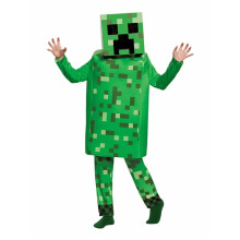 (XL (Height: 135-145cm), Creeper) NEW Kids Minecraft Halloween Cosplay Costume Jumpsuit Fancy Dress Party Outfit