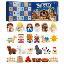 (7) Christmas Advent Calendar Blind Box 24 Day Countdown Building Block Set Tear-Off Assembly Figurine Holiday Surprise Gift