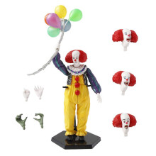 (17cm) Halloween Scream Balloon Clown Ghost Doll - Creepy Head & Hand Replacement Parts, Scary Desktop Ornament