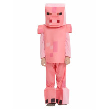 (M (Height: 115-125cm), Pink Pig) NEW Kids Minecraft Halloween Cosplay Costume Jumpsuit Fancy Dress Party Outfit