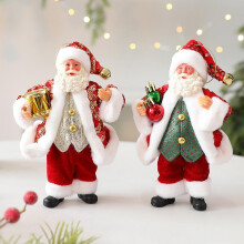 Christmas Santa Doll Pendant Fabric Ornament for Window Party Home Decor-4pcs