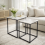 Marble Effect Set of 2 Nesting Tables Metal Frame 1