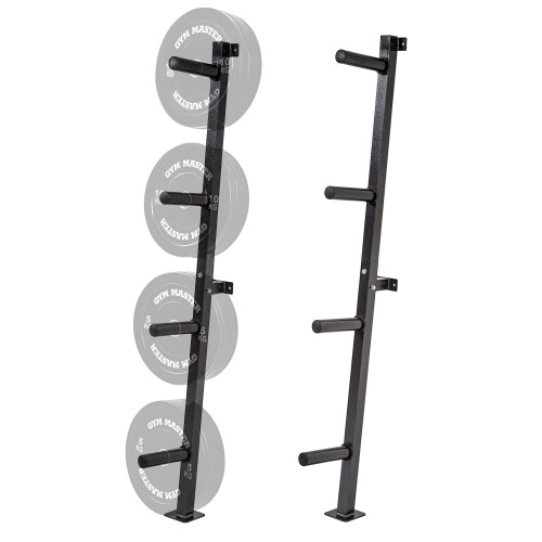 GYM MASTER Wall Mounted Olympic 2 inch Weight Plate Storage Rack Holder