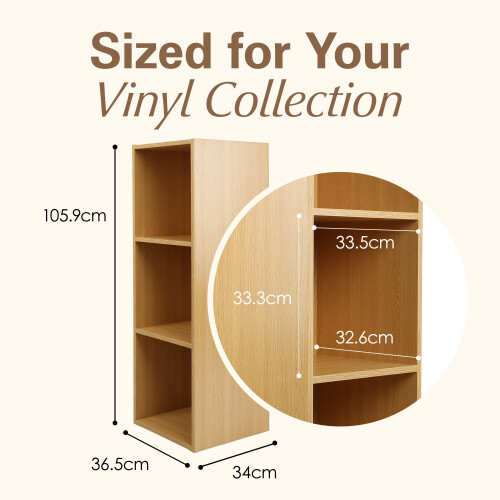 Charles Jacobs (Extra Large) Charles Jacobs Vinyl 12" LP Record Cube Storage Box Unit Oak 2