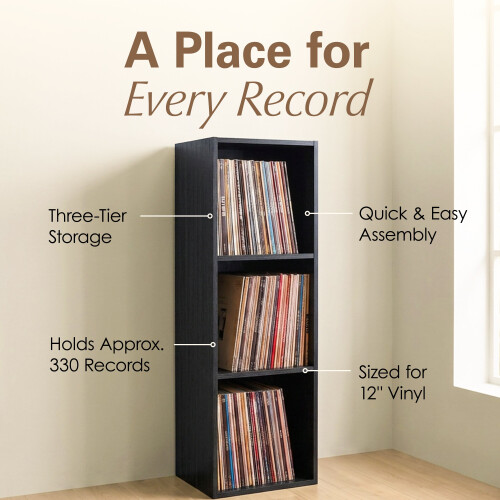 Charles Jacobs (Extra Large) Charles Jacobs Vinyl 12" LP Record Cube Storage Box Unit Black 1